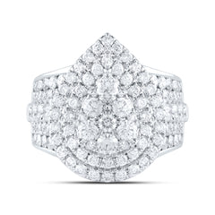 3CTW-DIA ANA M PEAR DOUBLE HALO FASHION BRIDAL RING