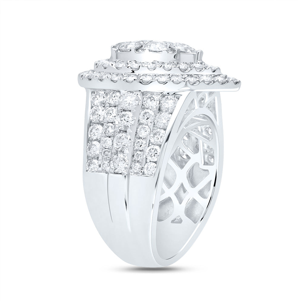3CTW-DIA ANA M PEAR DOUBLE HALO FASHION BRIDAL RING