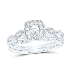 1/3CTW-DIA CN CUSHION SINGLE HALO BRIDAL SET