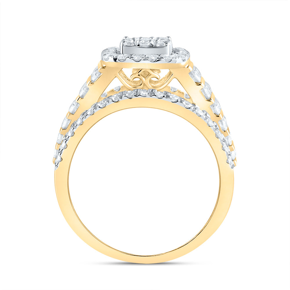 1 5/8CTW-DIA CN CUSHION FASHION BRIDAL RING