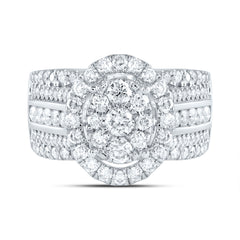 1 3/4CTW-DIA CN OVAL SINGLE HALO BRIDAL RING