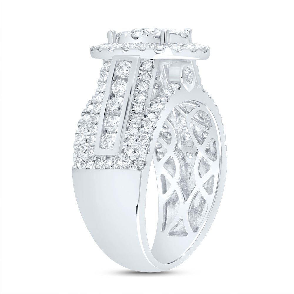 1 3/4CTW-DIA CN OVAL SINGLE HALO BRIDAL RING