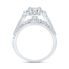 1 3/4CTW-DIA CN OVAL SINGLE HALO BRIDAL RING