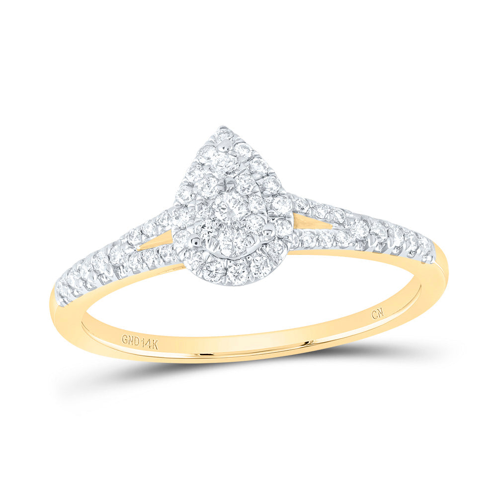 3/8CTW-DIA CN FASHION PEAR RING