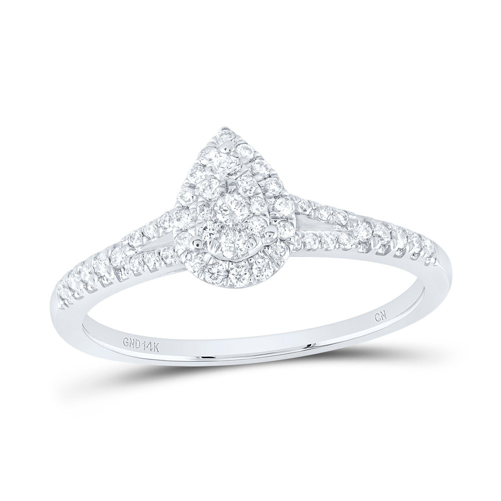 3/8CTW-DIA CN FASHION PEAR RING