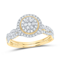 1/2CTW-DIA CN ROUND DOUBLE HALO BRIDAL SET