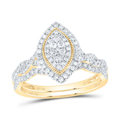 1/2CTW-DIA CN MARQUISE DOUBLE HALO BRIDAL SET