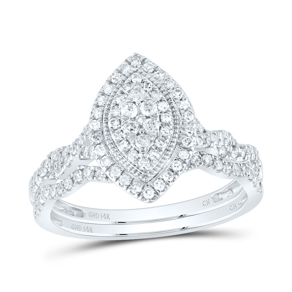 1/2CTW-DIA CN MARQUISE DOUBLE HALO BRIDAL SET