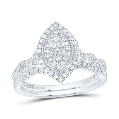 1/2CTW-DIA CN MARQUISE DOUBLE HALO BRIDAL SET