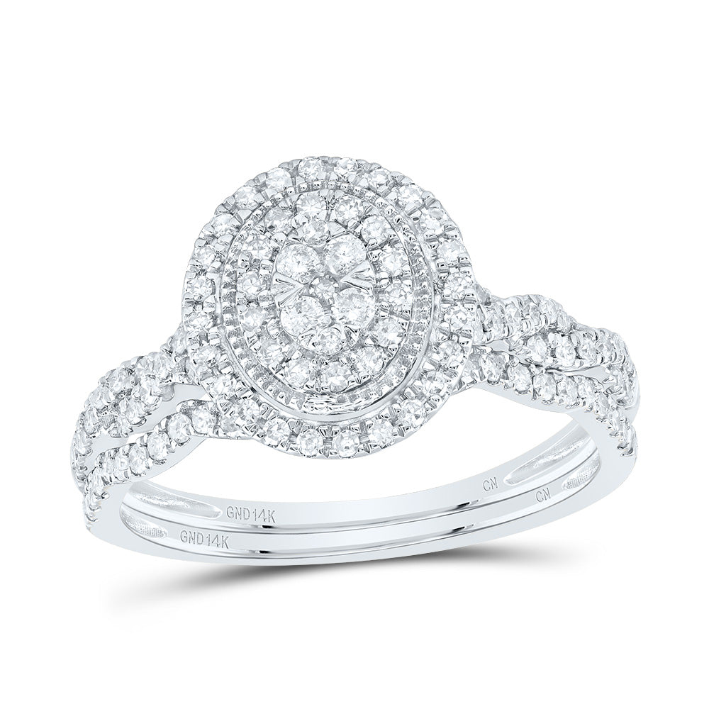 1/2CTW-DIA CN OVAL DOUBLE HALO BRIDAL SET