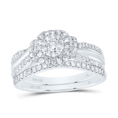 5/8CTW-DIA NK CUSHION DOUBLE HALO BRIDAL SET