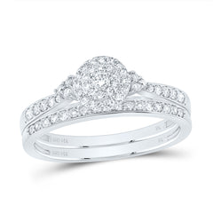 1/2CTW-DIA NK ROUND DOUBLE HALO BRIDAL SET
