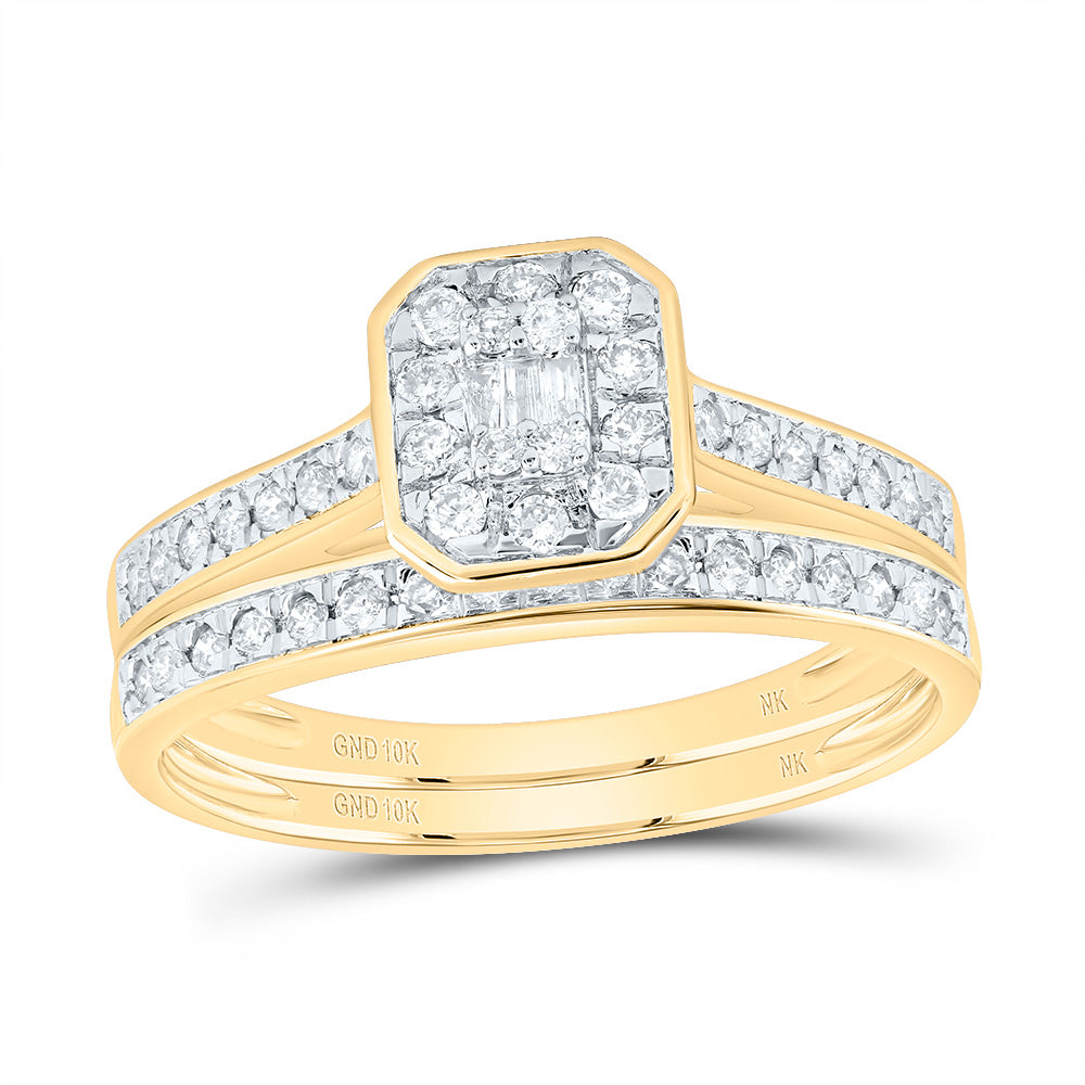 1/2CTW-DIA NK FASHION OCTAGON BRIDAL SET