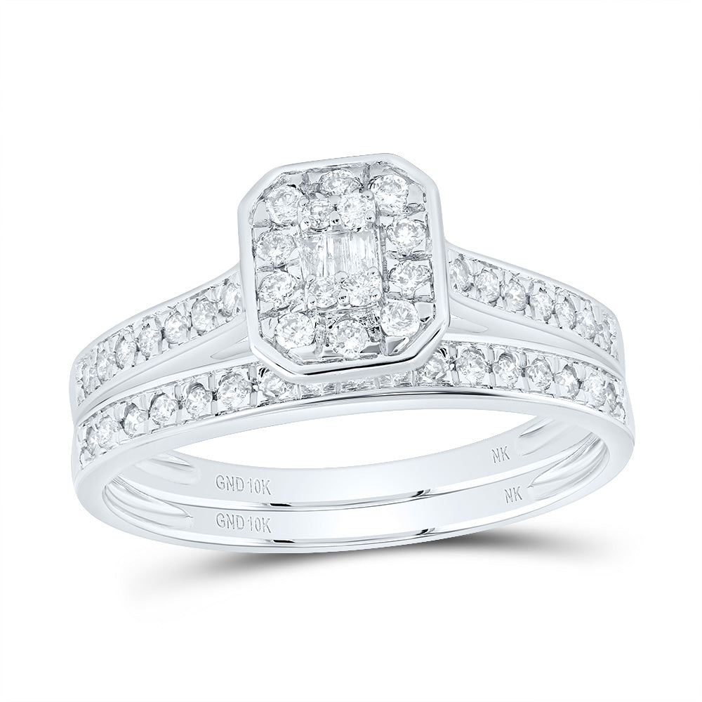 1/2CTW-DIA NK FASHION OCTAGON BRIDAL SET