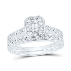1/2CTW-DIA NK FASHION OCTAGON BRIDAL SET