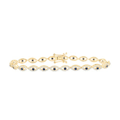 1 1/2CTW-DIA ANA M 5/8CTW RD-BS NAT GEM EVIL EYE BRACELET (7 INCH)