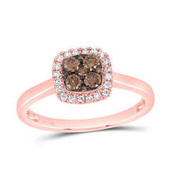 1/3CTW-DIA CN COGNAC NATURAL CUSHION RING