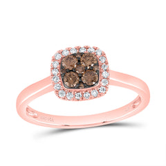 1/3CTW-DIA CN COGNAC NATURAL CUSHION RING