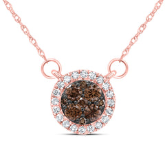 1/3CTW-DIA CN COGNAC NATURAL ROUND NECKLACE (18INCH)
