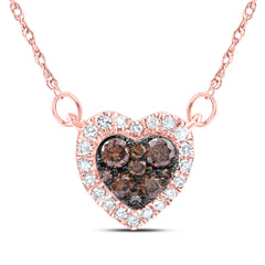 1/3CTW-DIA CN COGNAC NATURAL HEART NECKLACE (18INCH)