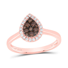 1/3CTW-DIA CN COGNAC NATURAL PEAR RING