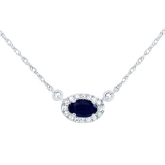 1/20CTW-DIA CN 5X3MM OV-BS NAT GEM OVAL NECKLACE (18 INCH)