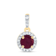 1/10CTW-DIA CN 5MM RD-RU NAT GEM ROUND PENDANT