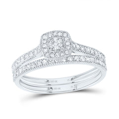 1/3CTW-DIA NK  CUSHION SINGLE HALO BRIDAL SET