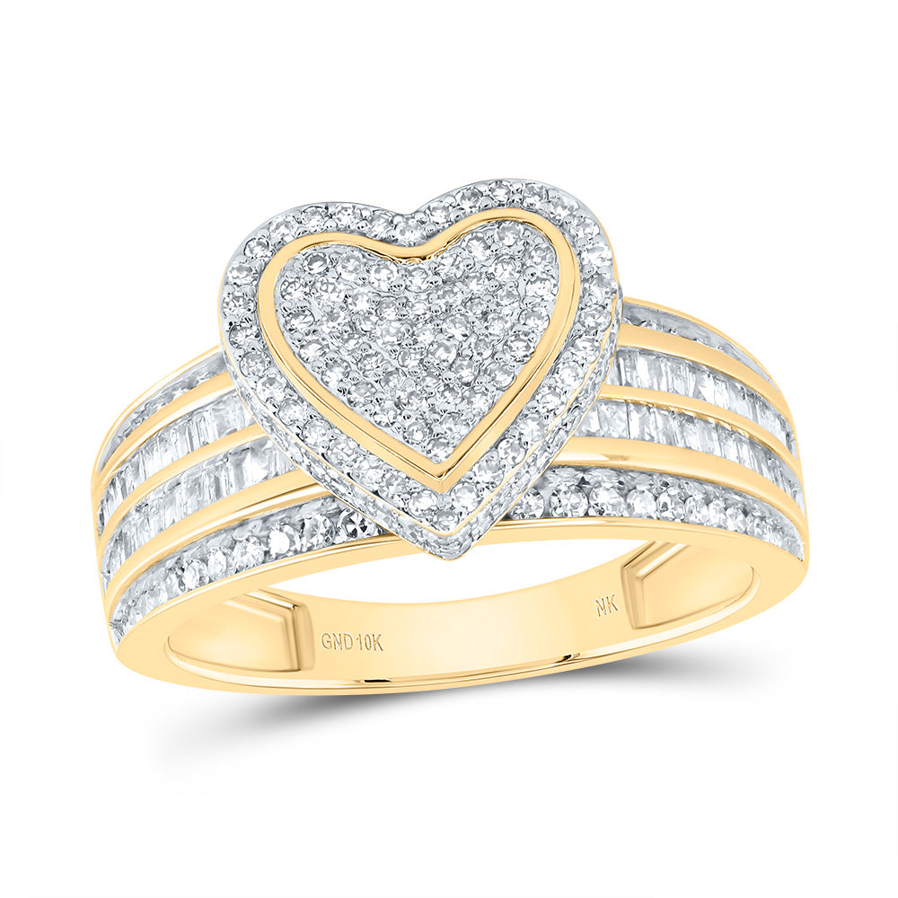 7/8CTW- DIA NK FASHION HEART RING