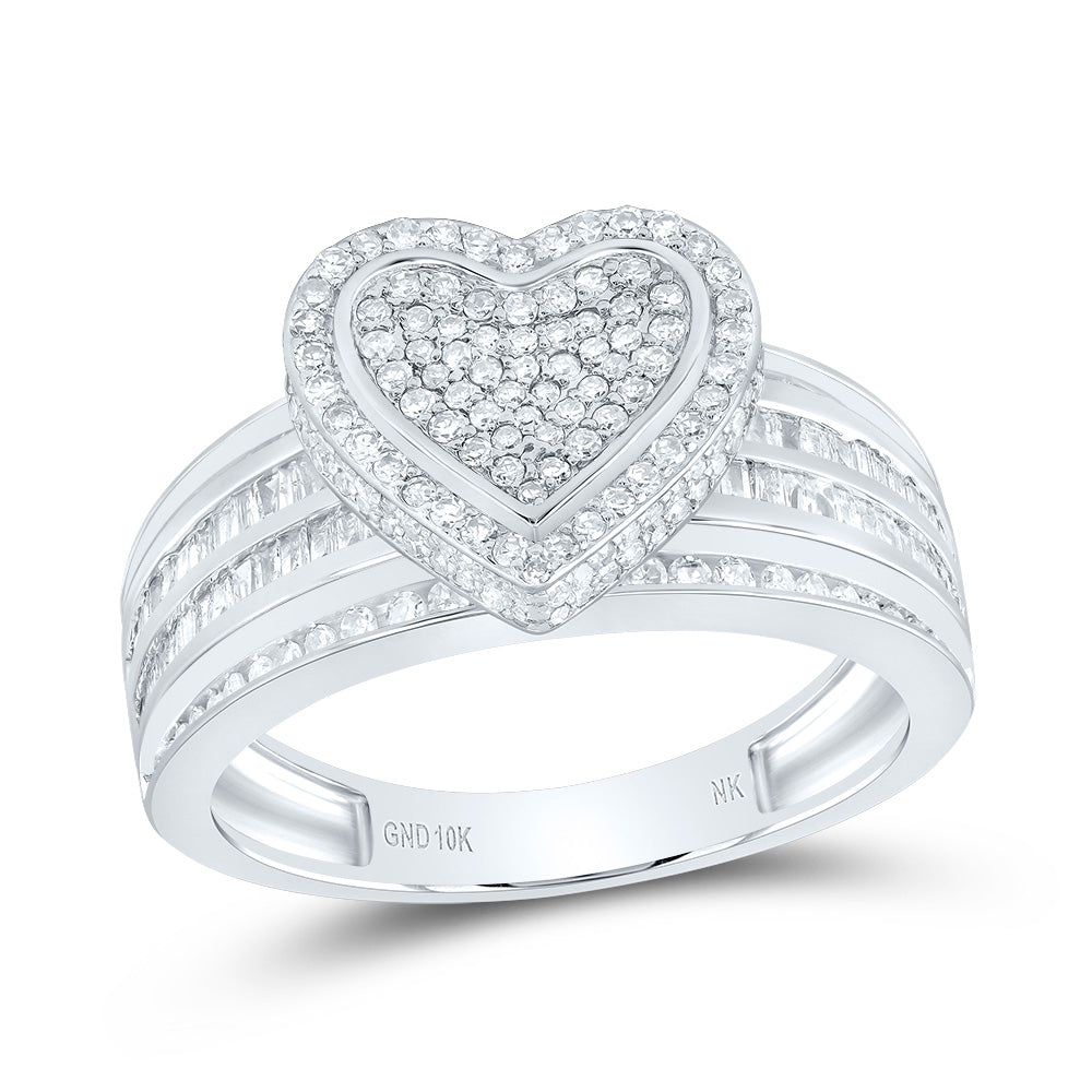 1 1/3CTW- DIA NK FASHION HEART RING