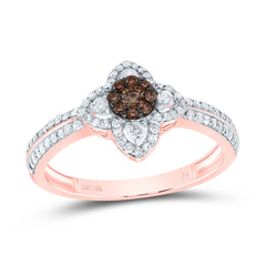 1/2CTW-DIA P1 GIFT COGNAC NATURAL FLOWER RING