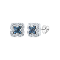 1/3CTW-DIA P1 GIFT BLUE DIAMOND CLOVER STUD EARRING