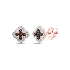 1/3CTW-DIA P1 GIFT COGNAC NATURAL CLOVER STUD EARRING