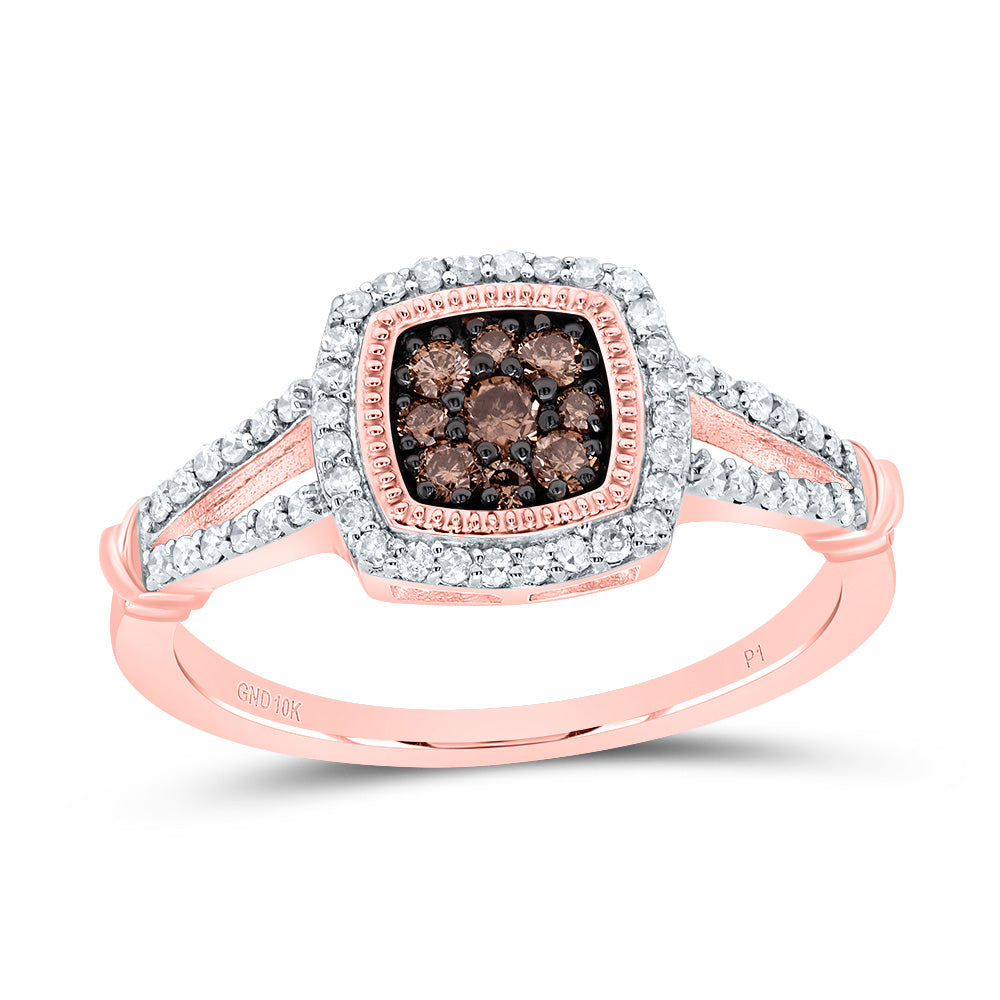 3/8CTW-DIA P1 GIFT COGNAC NATURAL CUSHION RING