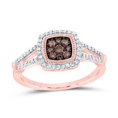 3/8CTW-DIA P1 GIFT COGNAC NATURAL CUSHION RING