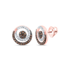 3/8CTW-DIA P1 GIFT COGNAC NATURAL ROUND STUD EARRING
