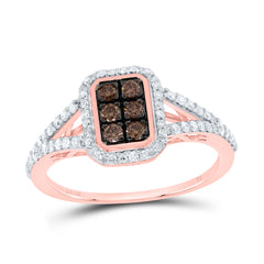 1/2CTW-DIA P1 GIFT COGNAC NATURAL EMERALD RING