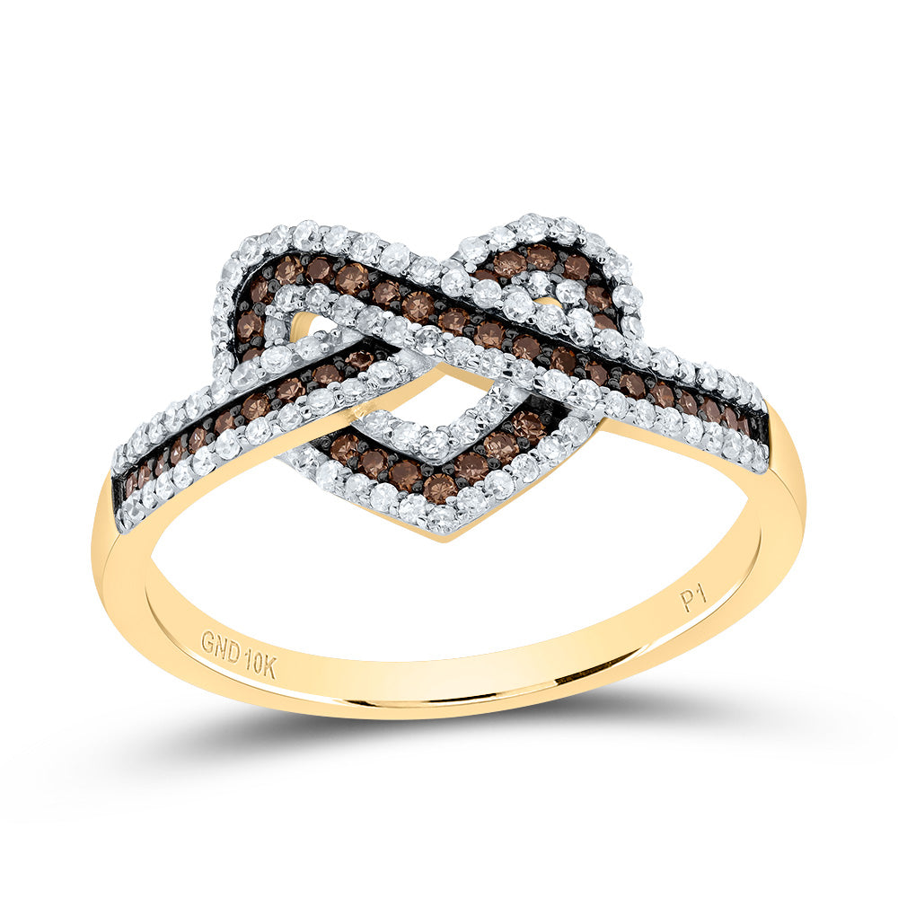 1/2CTW-DIA P1 GIFT COGNAC NATURAL HEART RING