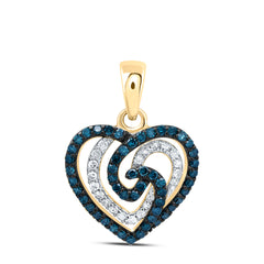 3/8CTW-DIA P1 GIFT BLUE DIAMOND   HEART PENDANT