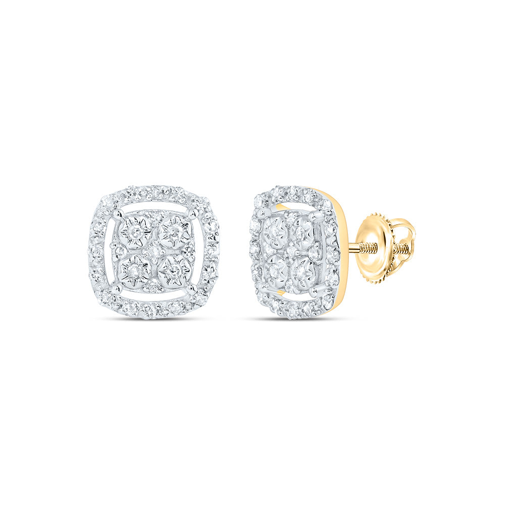 1/6CTW-DIA P1 CUSHION GIFT STUD EARRING