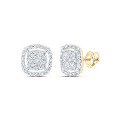 1/6CTW-DIA P1 CUSHION GIFT STUD EARRING