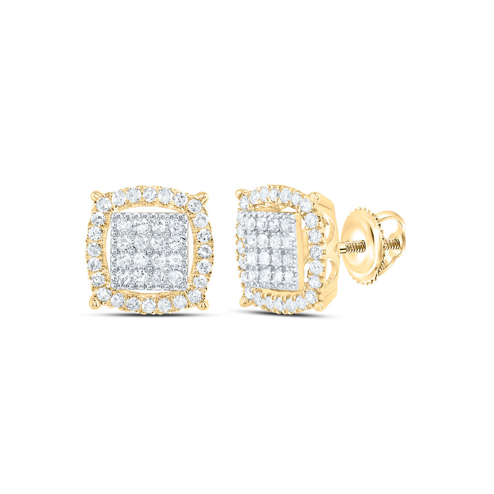 3/8CTW-DIA P1 CUSHION MENS STUD EARRING