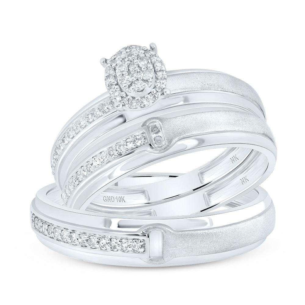 1/4CTW-DIA NK OVAL TRIO SET