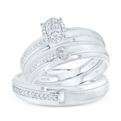 1/4CTW-DIA NK OVAL TRIO SET