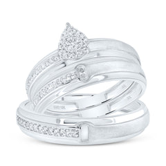1/4CTW-DIA NK PEAR TRIO SET