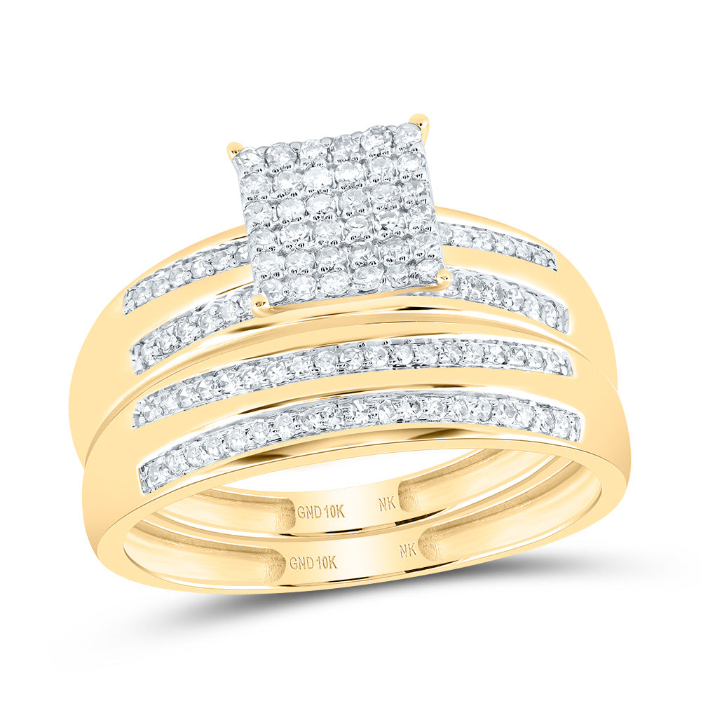 1/2CTW-DIA NK SQUARE TRIO SET