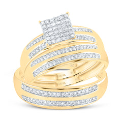 1/2CTW-DIA NK SQUARE TRIO SET