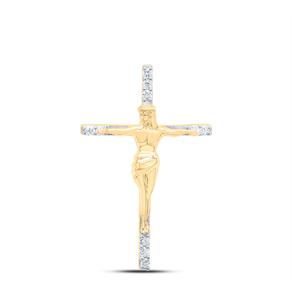 1/10CTW-DIA P1 GIFT JESUS CROSS PENDANT