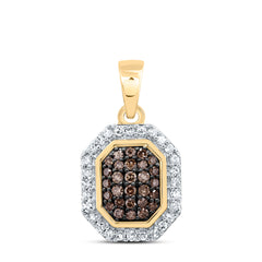 1/4CTW-DIA NK OCTAGON COGNAC NATURAL PENDANT
