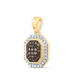 1/4CTW-DIA NK OCTAGON COGNAC NATURAL PENDANT